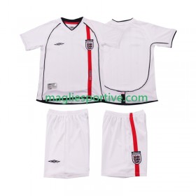 Completo Calcio Inghilterra Retro Bambino Divisa Prima 2002
